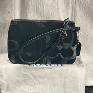 Coach Black and Silver Wristlet With Cosch Dustbag